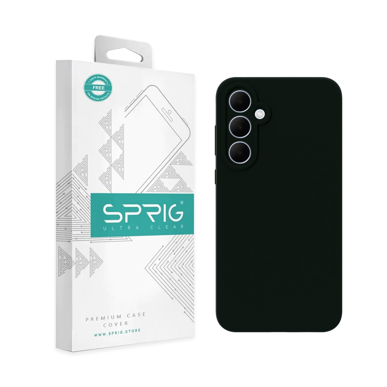 SPRIG Samsung Galaxy A35 SilkTone Case Green Dark Green - Image 1