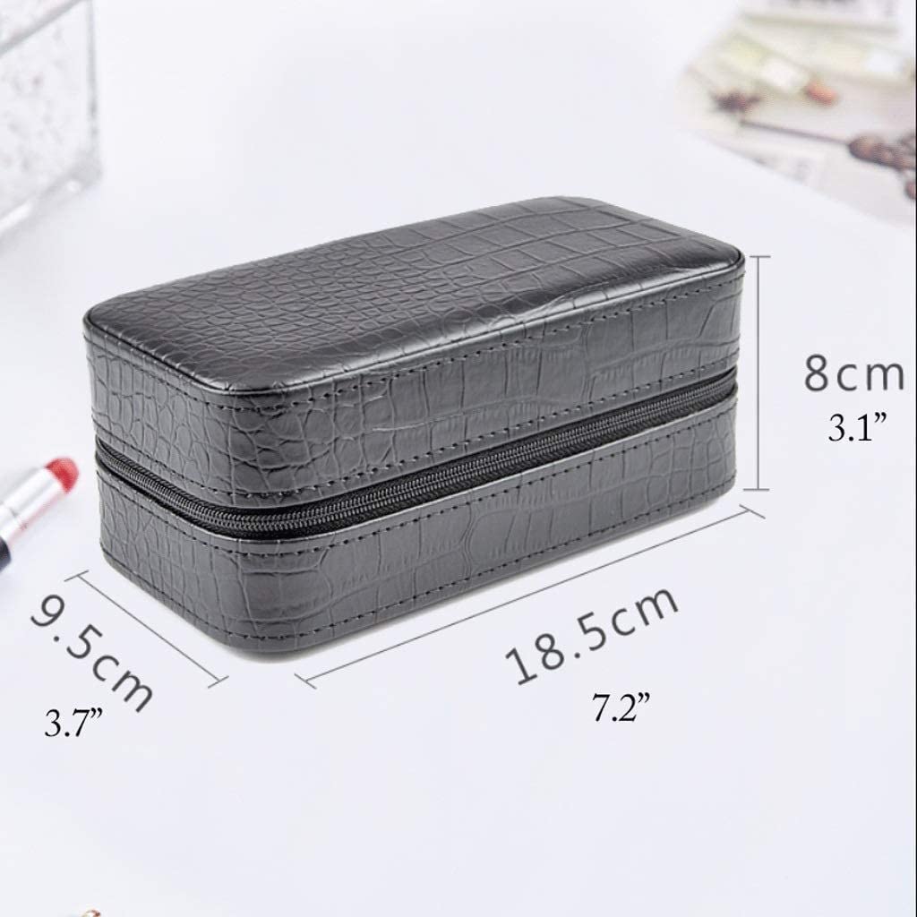Schmuckkasten Schmuckkästchen Schmuckbox Leder Reise Tragbare Große Kapazität Ring Box Samt Innen Doppelschicht Schmuck Organizer Box Für Frau. Schmuckschatulle (Color : A, Size : 9.5x18.5x8cm)