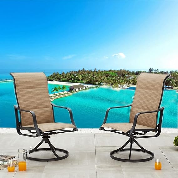 Patio Swivel Chairs Set Of LOKATSE HOME 6-Piece Teal Patio