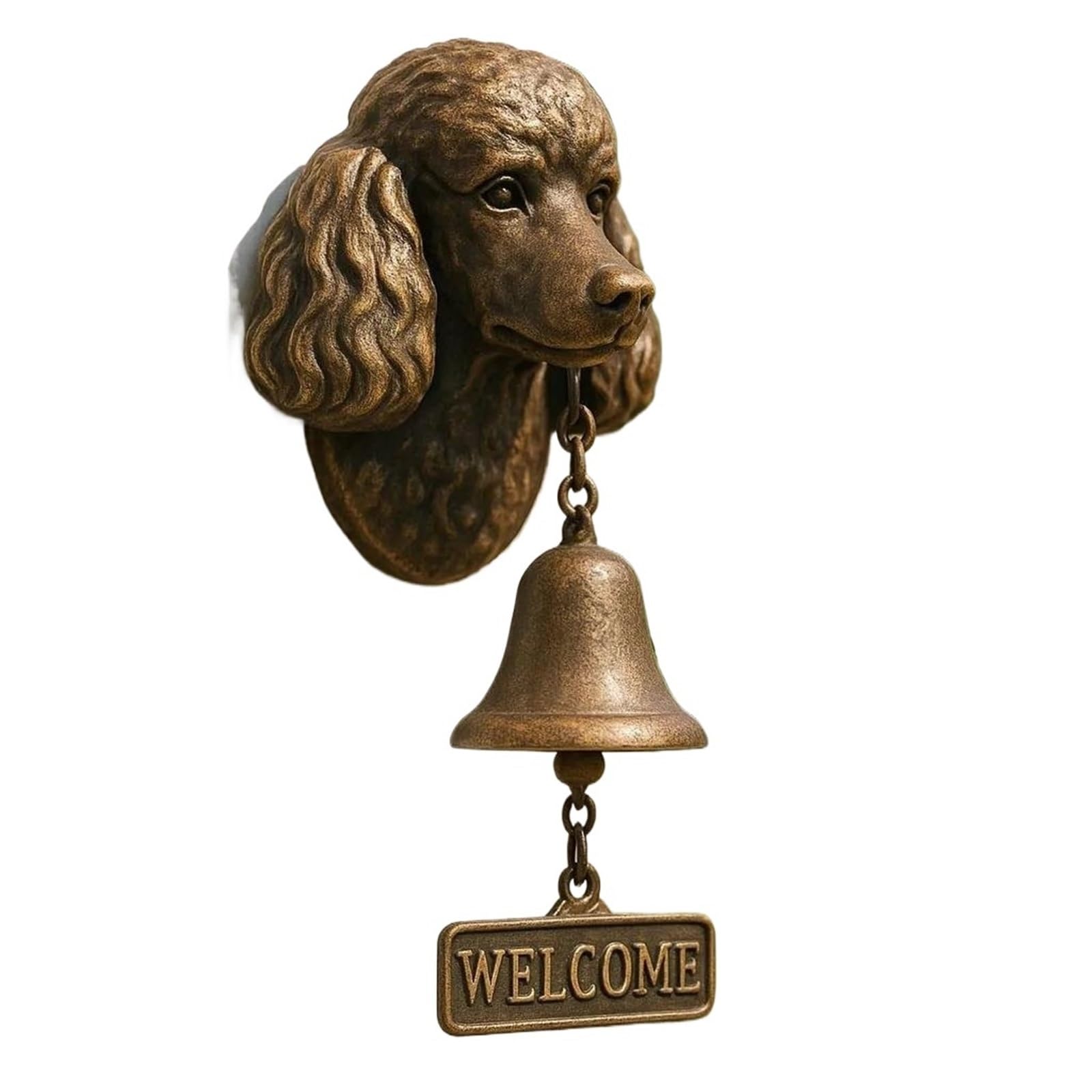Dfgrgrv A10 Cast Iron Bell Retro Doorbell Dog Welcome Pug Labrador Pitbull Bulldog Saint Door Bell Home Decoration(A10)