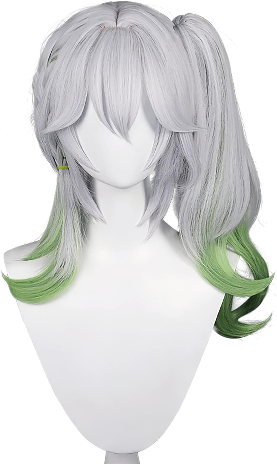 XiongXiongLe Anime Wig Cosplay GenshinImpact Sumi Nahida Gray Green Long Hair High Temperature Silk Wig for Adult Party Cos Festival Christmas Halloween