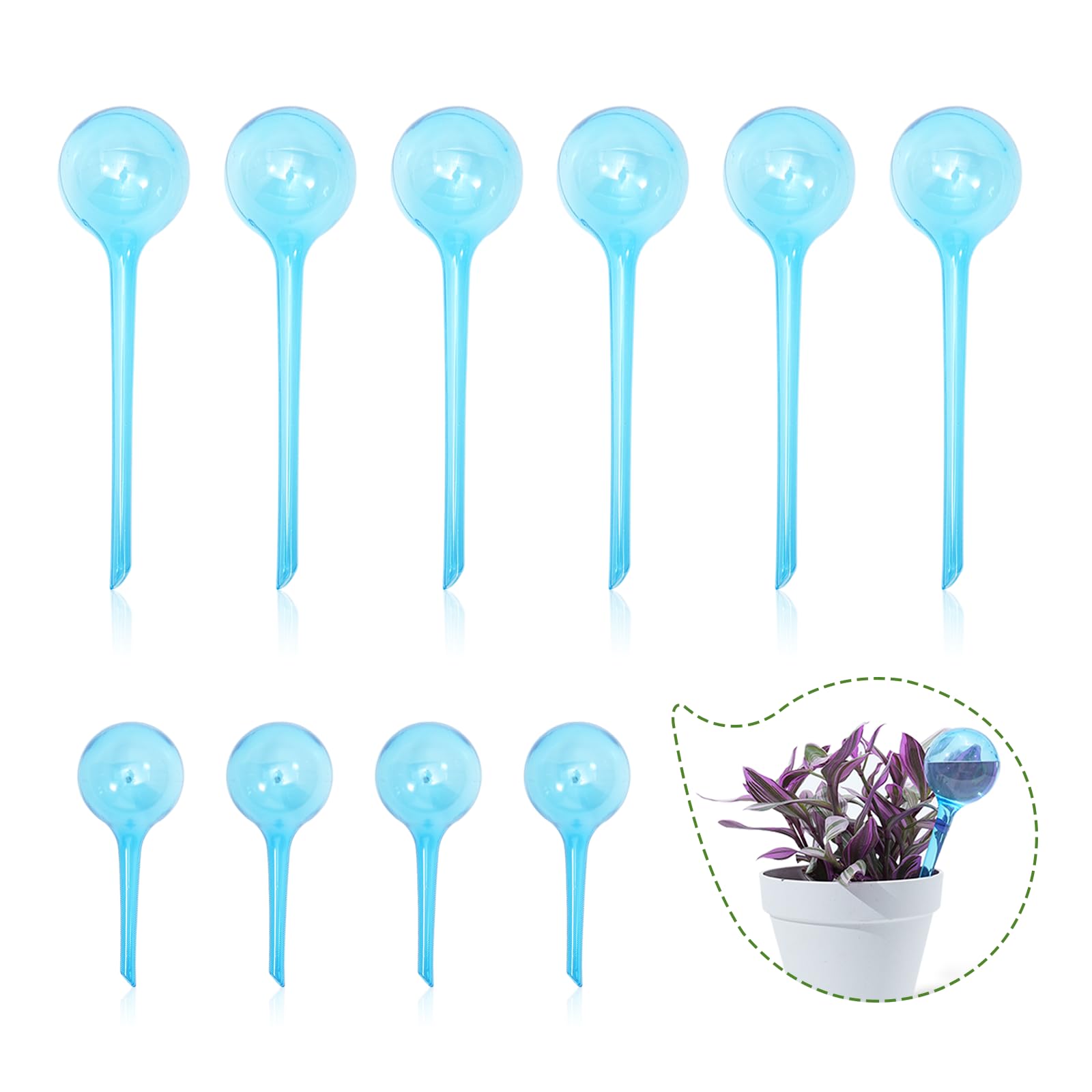 Bamworld Plant Watering Globes 10pcs Self-Watering System for Indoor Outdoor Plants, Automatic Irrigation Device Flowerpot Home Garden, Vacation Care Water Conservation Bulbs