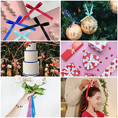 Curtzy Satin Ribbons in 20 Colours (20 Pack) - 4.6m/5 Yards - Fabric Ribbon Rolls for Gift Wrapping, Sewing & Making Bows - Craft Roll for Wedding, Valentine's Day, Christmas & Party Decorations