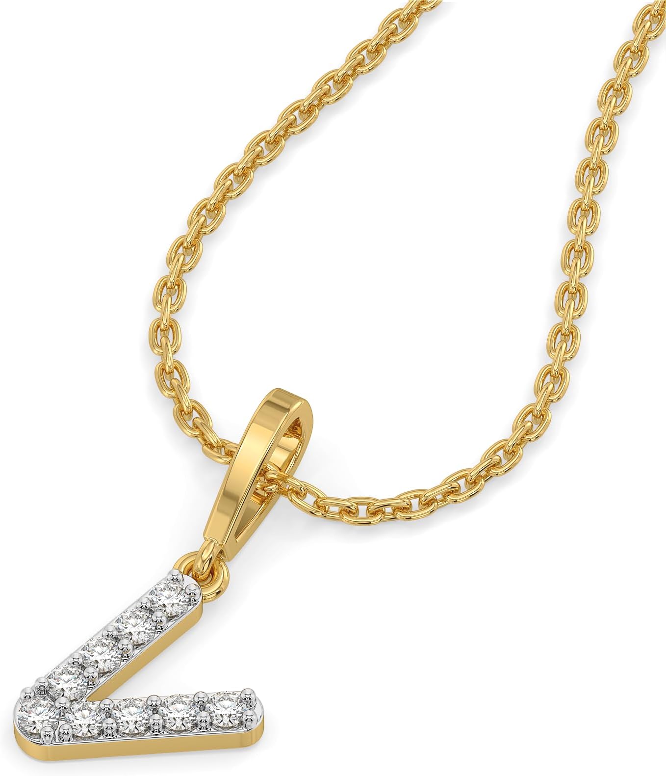 0.13 Carat Lab Diamond Very Cute Alphabet Pendant In 925 Sterling Silver Over 18K Gold vermeil For Women -Hypoallergenic Gold & Sterling Silver jewelry Free Jewelry Gift Box