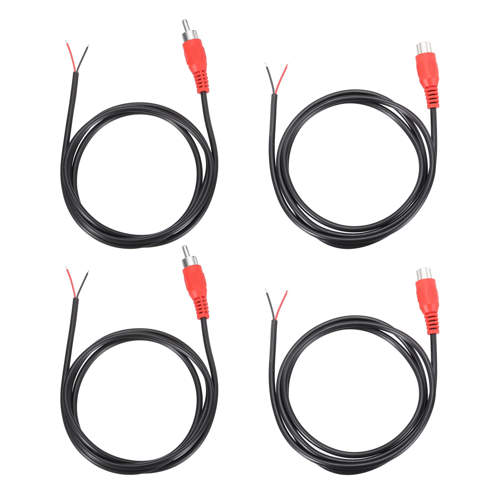 Cable de altavoz RCA a cable desnudo de 1 metro conector macho rojo de 22 AWG 7