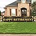 ANATANOWOR Large Happy Retirement Decoration Banner, Black and Gold Happy Retirement Banner Sign, Retirement Party Decorations Supplies(9.8x1.6ft)