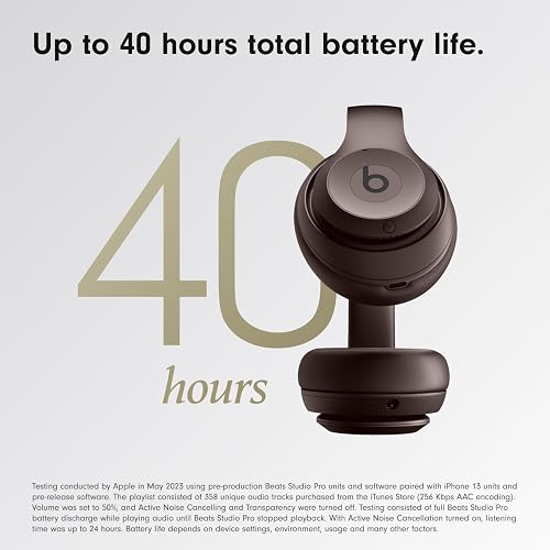 Beats Studio Pro - Casque sans Fil avec Bluetooth et Réduction du Bruit - Audio Spatial personnalisé, Audio USB-C au Format Lossless, Compatibilité Apple et Android - Moka - 5