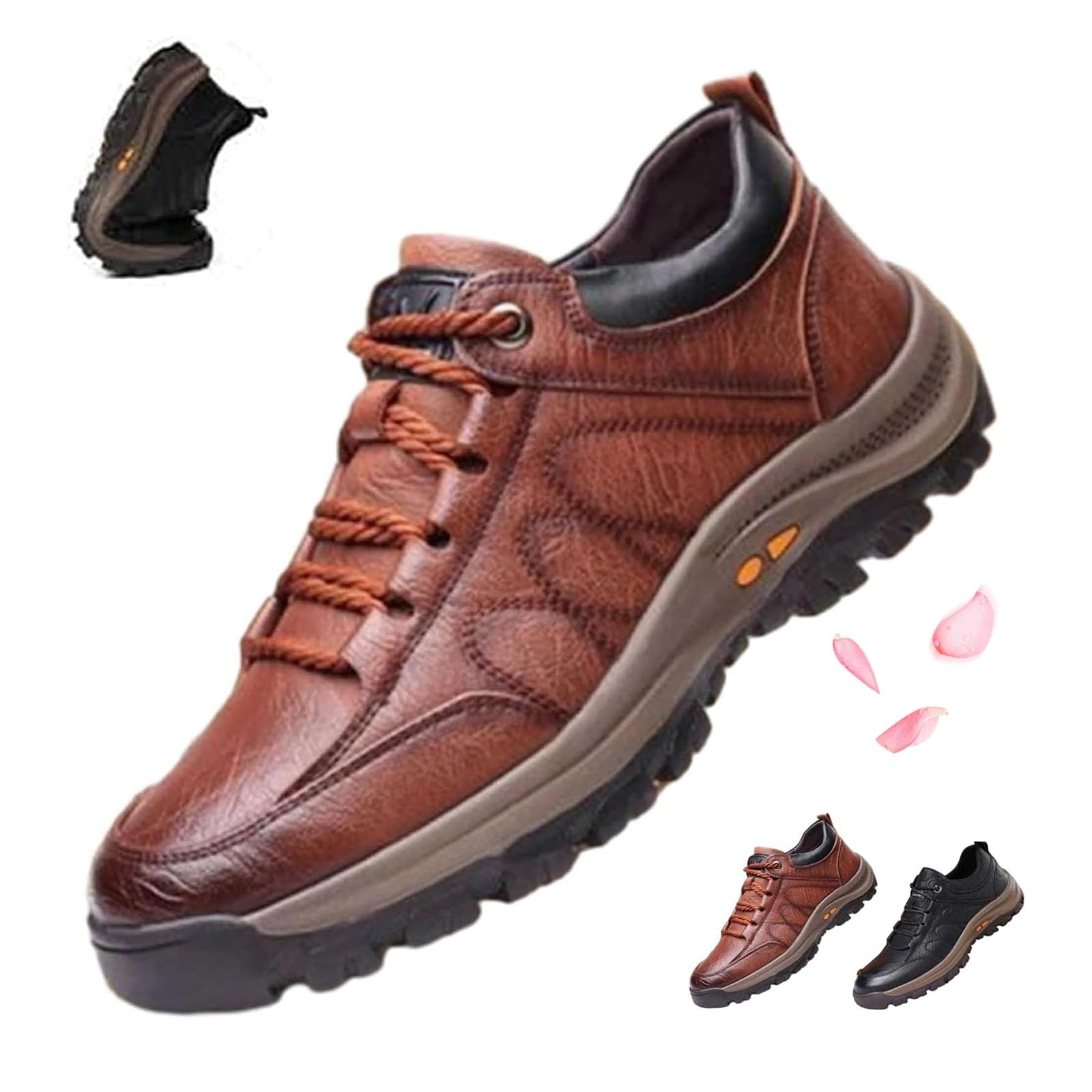 Mocasines casuales de cuero para hombre, hechos a mano, antideslizantes, con soporte de arco, zapatos cómodos para el trabajo, senderismo, zapatos deportivos para hombre
