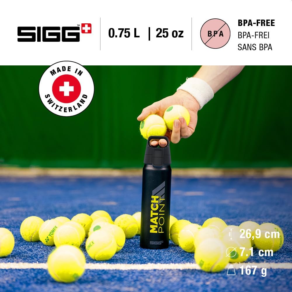 SIGG - Metal Water Bottle - WMB Pathfinder - Made in Switzerland - Carbonated Drinks - Wide Mouth - Lightweight - 34 Oz