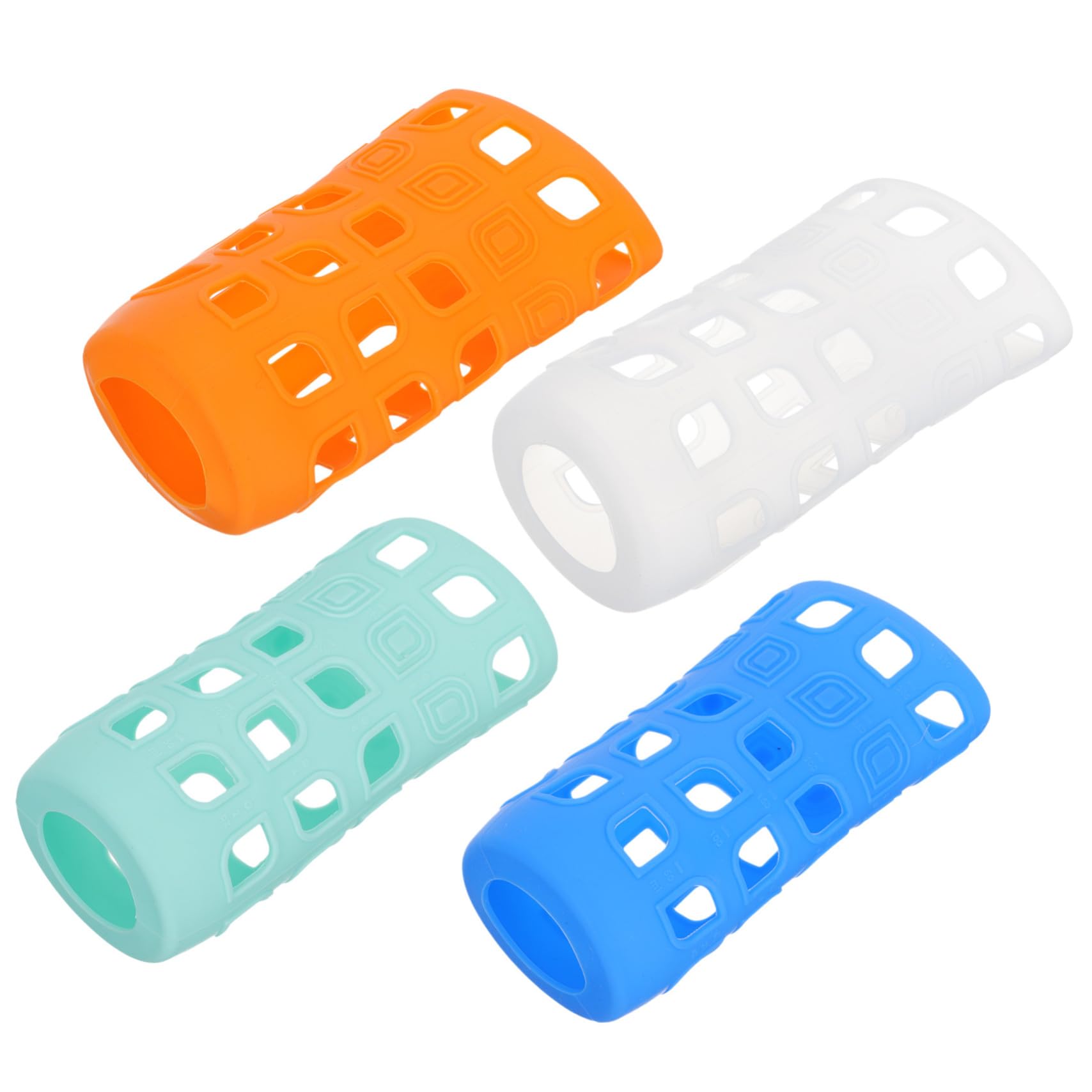 OUNONA 2 Sätze Teiliges Silikon Flaschenhüllen Tragbare Isolierhüllen Für Sportflaschen Hohl Design Für Optimalen Grip Und Wärmeisolierung Gemischten Farben 4 Stücke * 2
