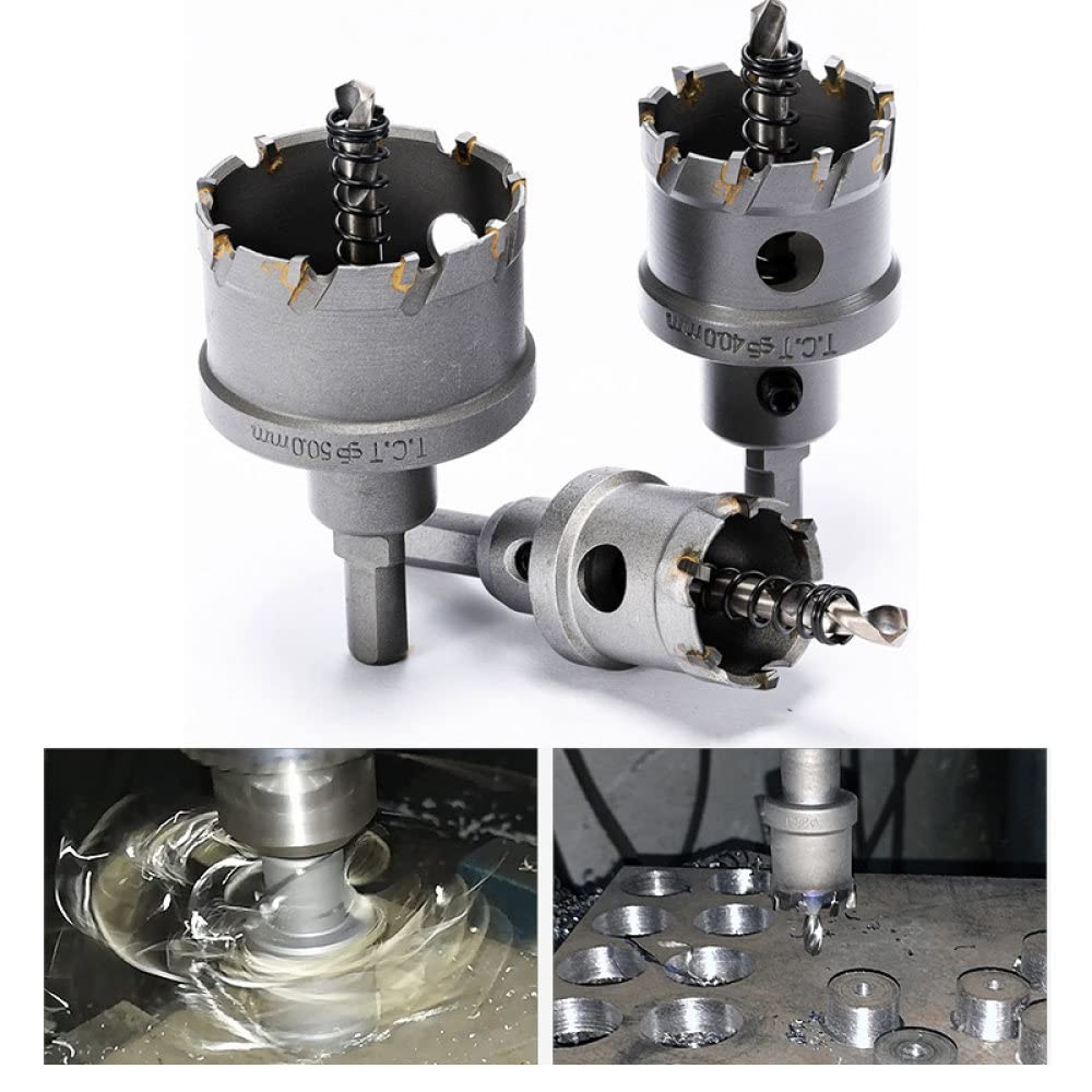 Taglierina per sega a tazza TCT con punta in metallo duro 16-100mm per lamiera di acciaio inossidabile Kit di taglierina per la lavorazione dei metalli in lega di perforazione del ferro Set di punte d