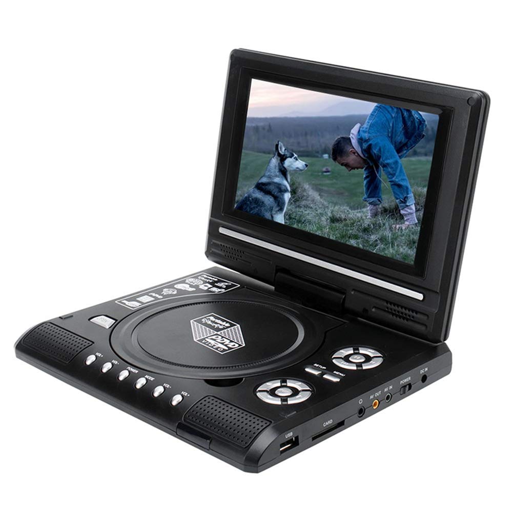 Reproductor de DVD PortáTil de Coche DoméStico de 9,8 Pulgadas Reproductor de TV VCD CD Juego Adaptador de Radio USB Compatible con RecepcióN de Radio FM-Enchufe de la EU