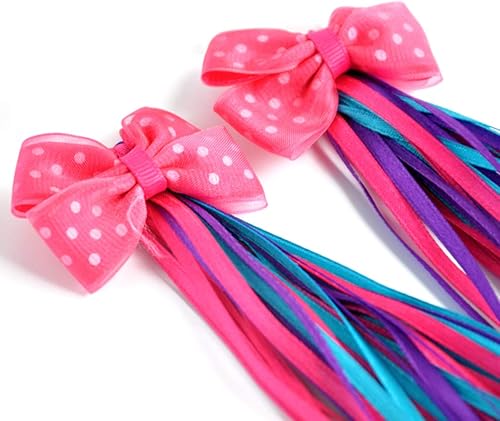 Miniatura 7 de 1 par de serpentinas de bicicleta coloridas empuñaduras de manillar de bicicleta, cintas de borla, enrolladoras de bicicleta arco iris para scooter,