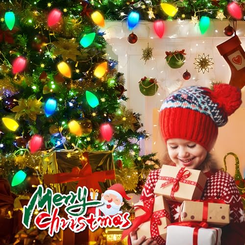 Supernoor C9-50LED-LIGHTS 50 Led C9 Christmas Lights,26.5Ft C9 Christmas Lights Battery Operated C9 Christmas String Lights Timer 8 Lighting Modes thumb #3