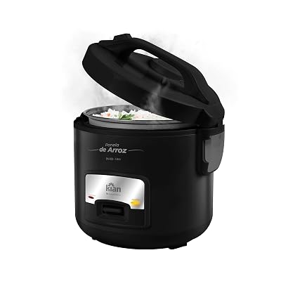 Kian Panela de Arroz Preto 5 xícaras, 1L, 220V - PA-100