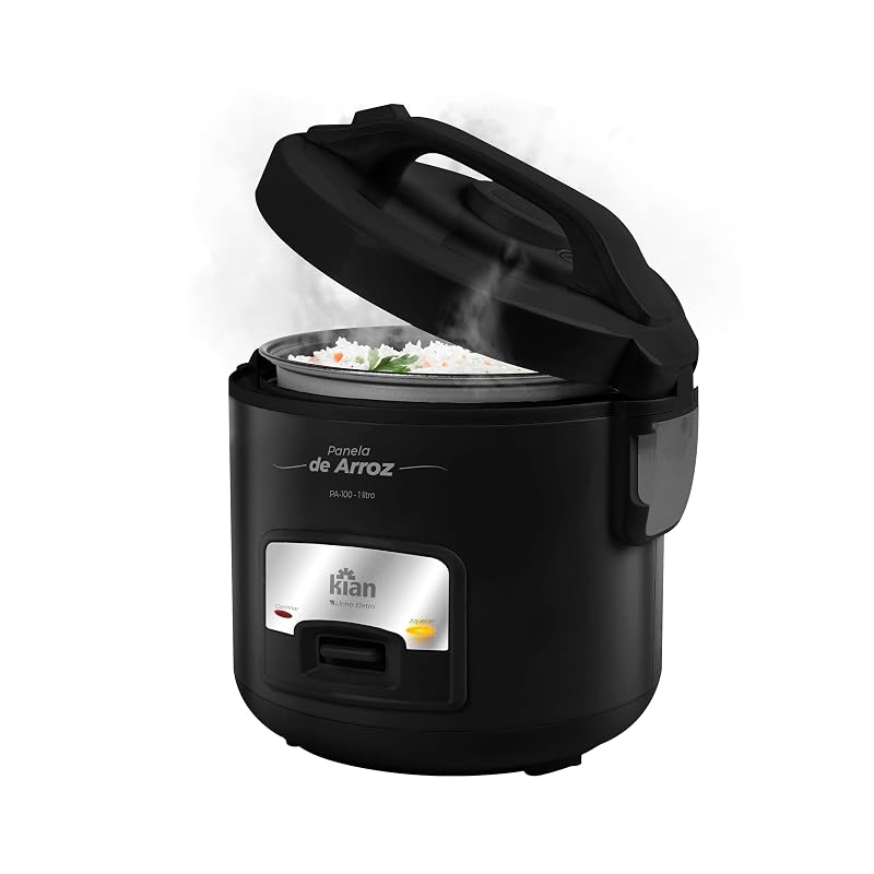 Kian Panela de Arroz Preto 5 xícaras, 1L, 220V - PA-100