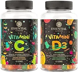 Kit Vitaminas Infantil C e D Gummy - Essential Nutrition