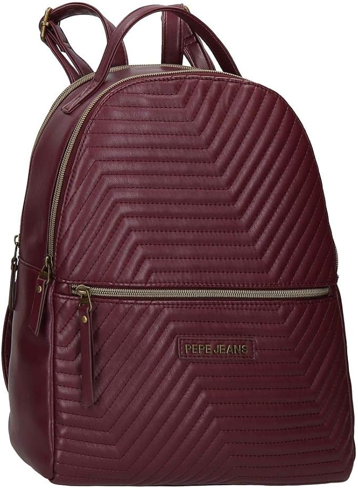 Pepe Jeans Amanda DoppelfachRucksack Rot 26x33x12 cms Synthetisches