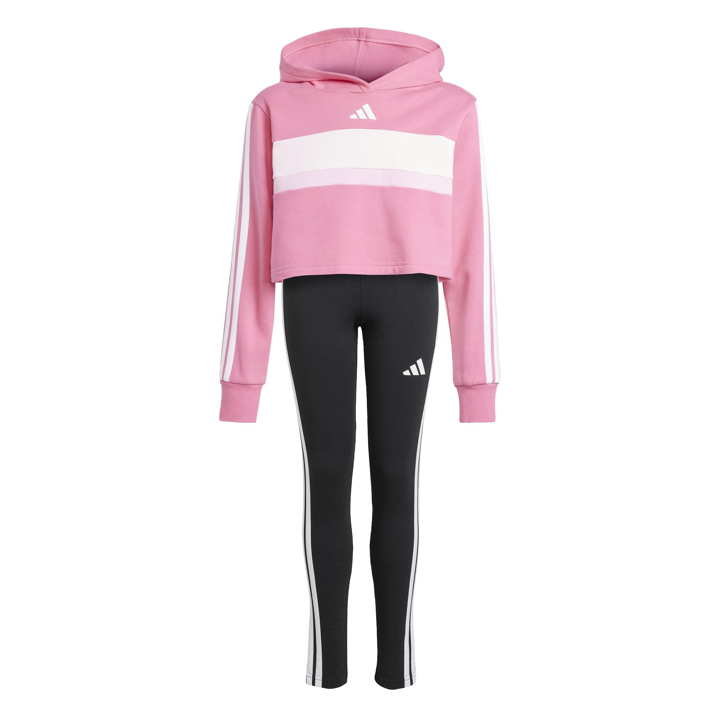 adidas Seasonal Essentials Tiberio 3 Stripes Fleece Leggings Set TUTA Bambine e ragazze