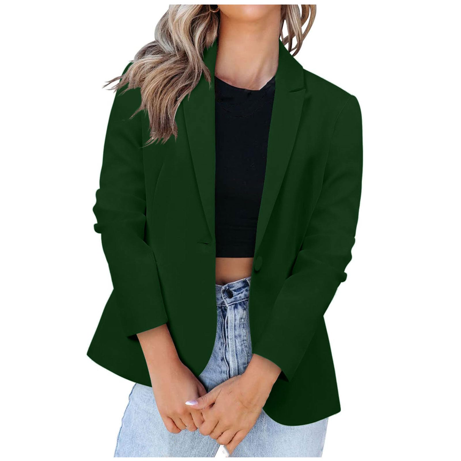 Blazer Jackets for Women Casual Open Front Long Sleeve Blazers Lapel Collar Work Office Bussiness Interview Outfits