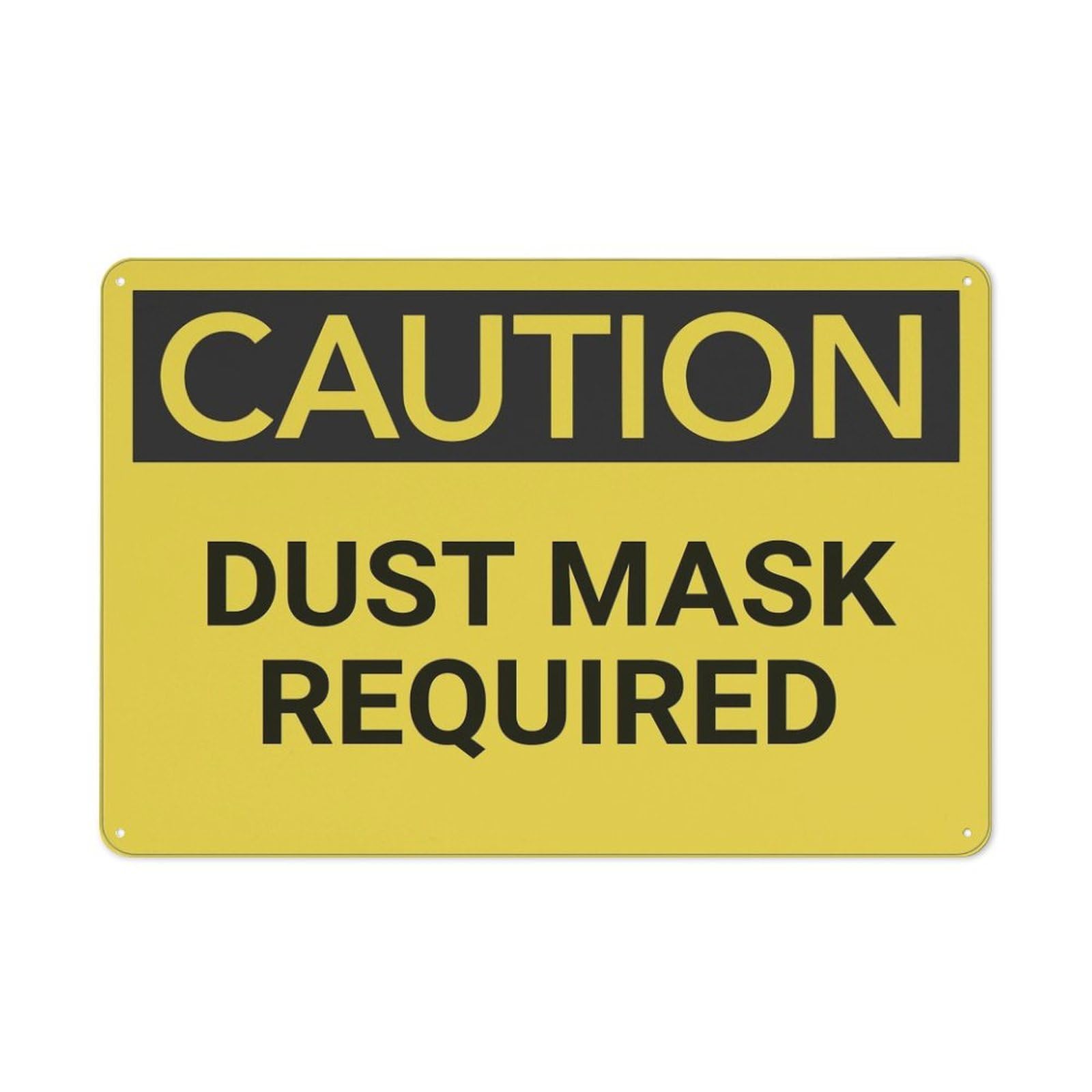 Xewazd A62 8"X12" Rust-Free Aluminum Sign - Caution Dust Mask Required | Weather Resistant, Durable, Easy To Mount