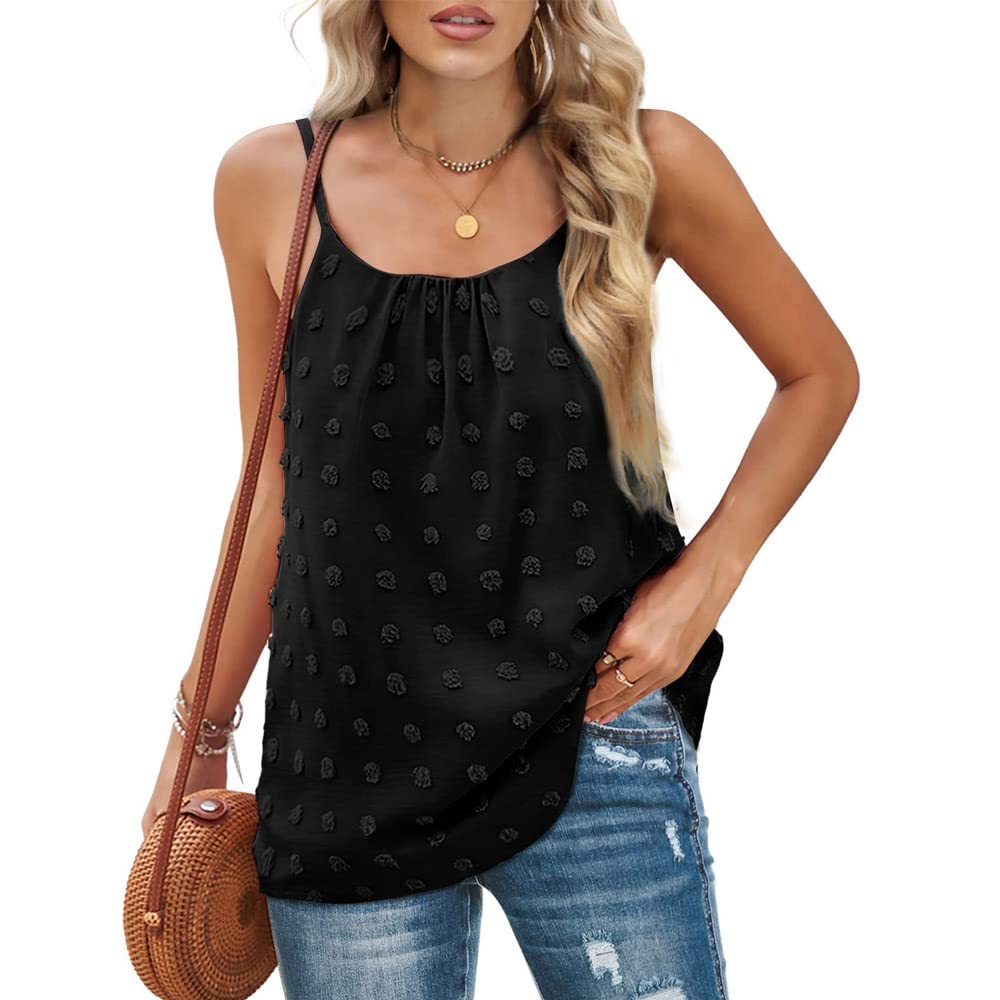 QKEPCY Camiseta de Verano sin Mangas para Mujer Camisetas Tirantes Mujer Camiseta Básica de Tirantes Largos Tirantes Ajustables de Espagueti Camisola