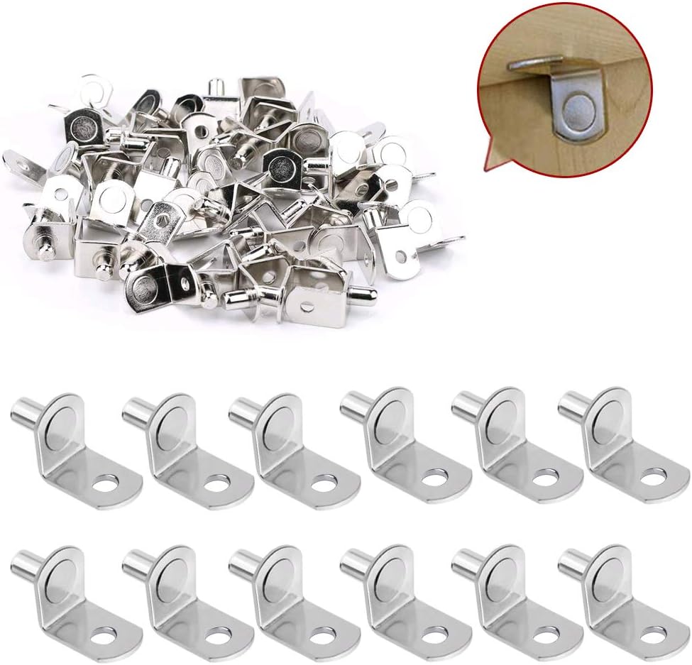 AILANDA 50 Pack Shelf Support Pegs 6mm LShaped Support Shelf Brackets