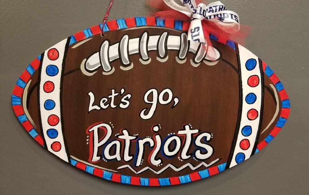 Football Cutout Unfinished Wood Sports Themed Locker Room Door Hanger MDF Shape Canvas Style 1