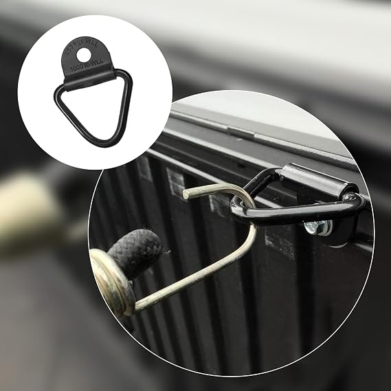 4 PCS Cargo Tie Down Anchors, Heavy Duty V-Shaped Trunk Hook, Multi-Function Anti-Rust Secure Anchor, Universal Embedded Installation Accessory for Off-Roads Trailers Trucks SUVs (Black)