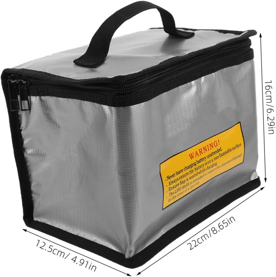 KOMBIUDA Fireproof Lithium Battery Bag for Safe Storage and Charging Lightweight Material Anti-impact Design for Travel Battery Protection