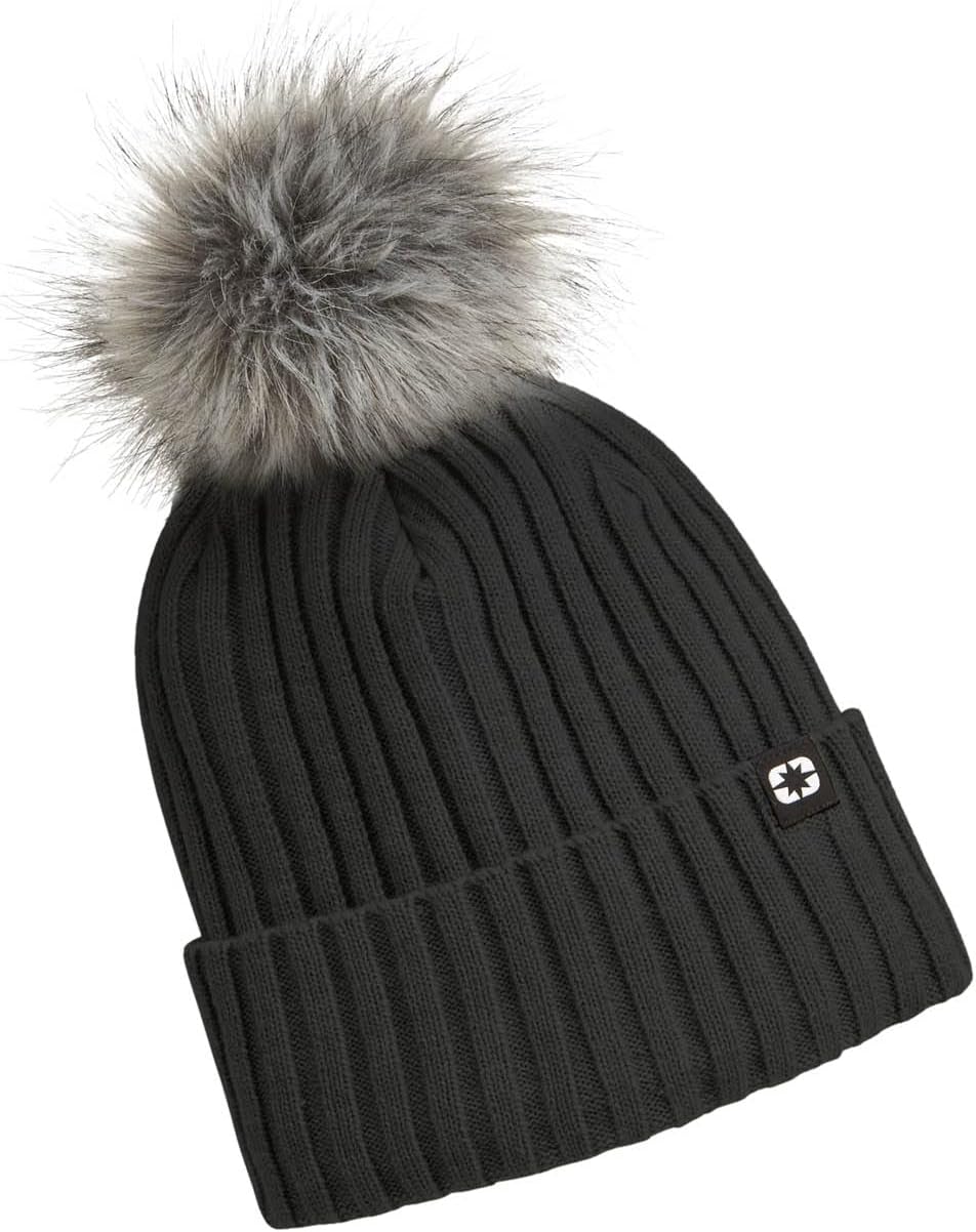 Polaris Women's Removable POM Beanie, Breathable, Warm Winter Hat