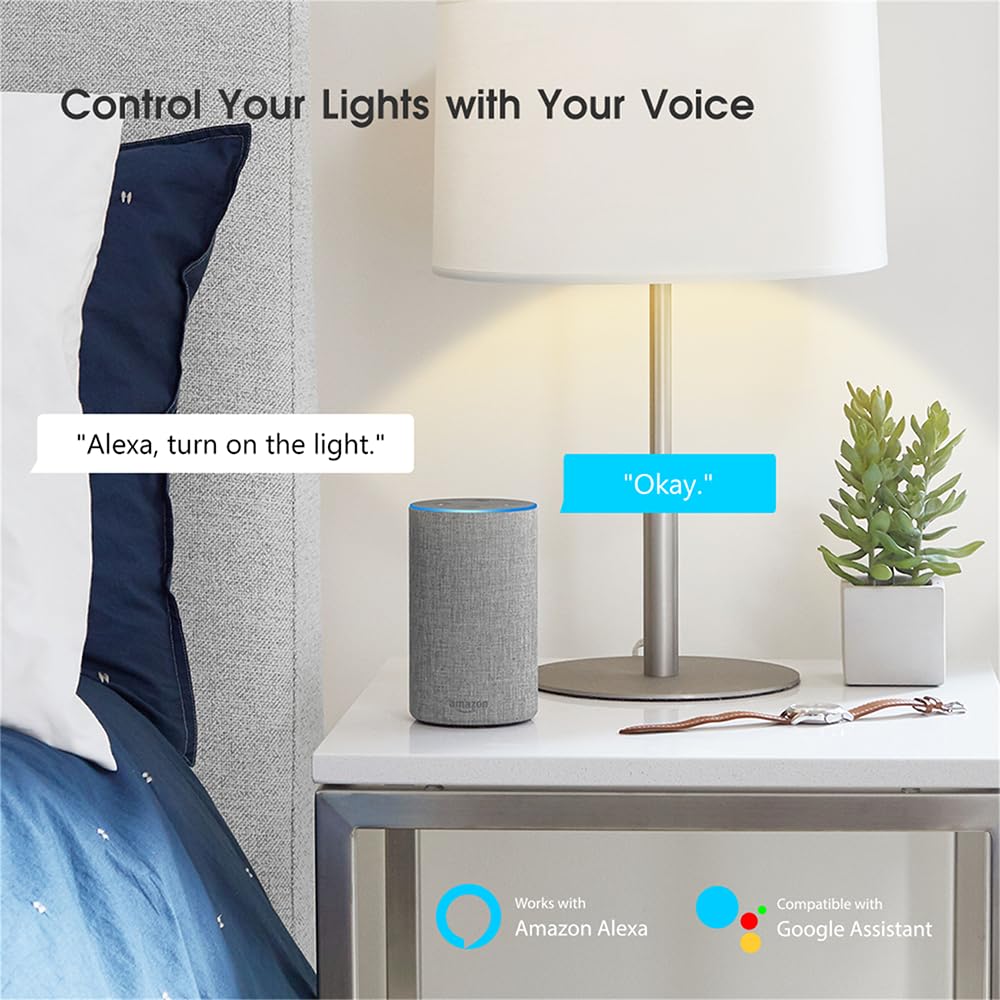 Bombillas LED Wifi Inteligentes TUYA RGB Multicolor Para Alexa Google Home Temporización Regulable 12W, 1300L 6500K E26 Bombilla De Luz LED Inteligente,2pcs