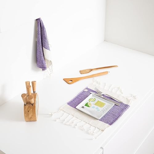 Miniatura 108 de SMYRNA TURKISH COTTON Herringbone Series - Juego de 6 paños de cocina lavables a máquina, ultra suaves, absorbentes, prelavados y de secado rápido