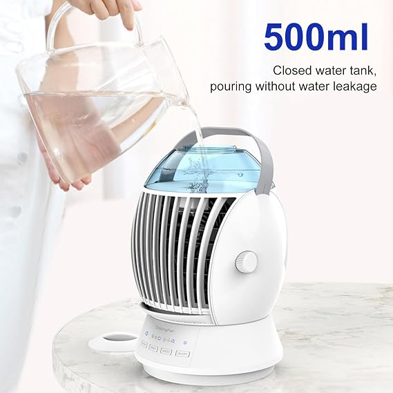 Portable Air Conditioners, 3-in-1 Free Standing Cooling AC Unit Fan, Smart/Sleep Mode, 3 Speed, Auto Swing, 24H Timer, for Room, Car, Bedroom, Office, Outdoor