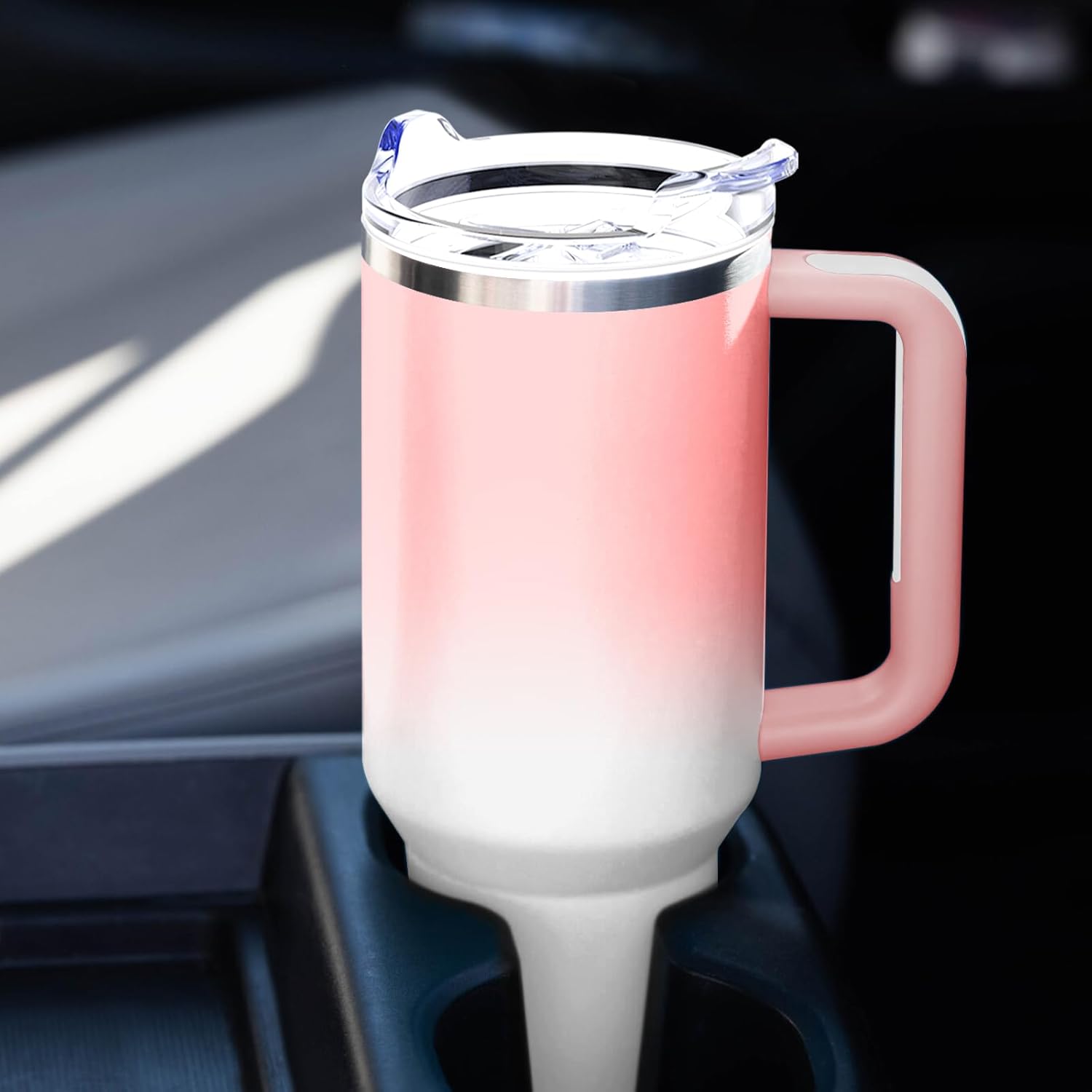 40 oz Tumbler with Handle and Straw Lid Insulated Tumblers Cups with Lids Straws Double Wall Vacuum Stainless Steel 40oz Tumbler Travel Mug Gifts for Men Women Him Her (Sakura) - Image 7