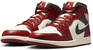 [ナイキ] エア ジョーダン 1 ミッド AIR JORDAN 1 MID セイル/レッド/ブラック DQ8426-105