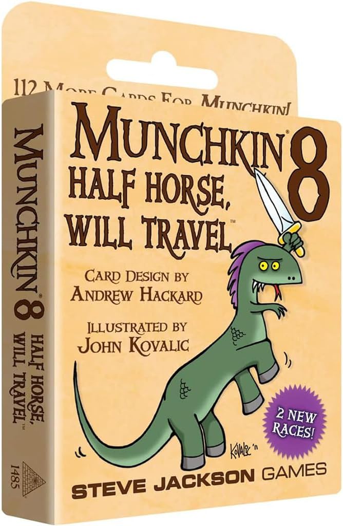 Munchkin 8 – Half Horse, Will Travel Card Game (Expansion), 112-Card Expansion, Adults, Kids, & Family, Fantasy Adventure RPG, Ages 10+, 3-6 Players, Avg Play Time 120 Min, Steve Jackson Games