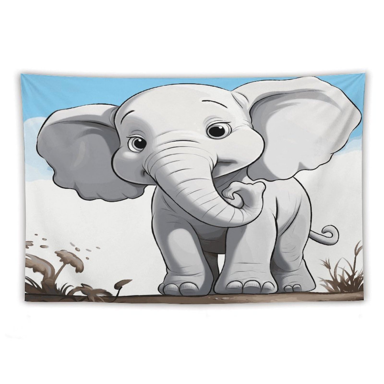 LDGSUPH White Elephant Tapestry Wall Hanging Decor Anti-fading Aesthetic Wall Tapestries Fashion Wall Blanket Decor Modern Wall Art Tapestry for Bedroom Home Decor 60"x90"