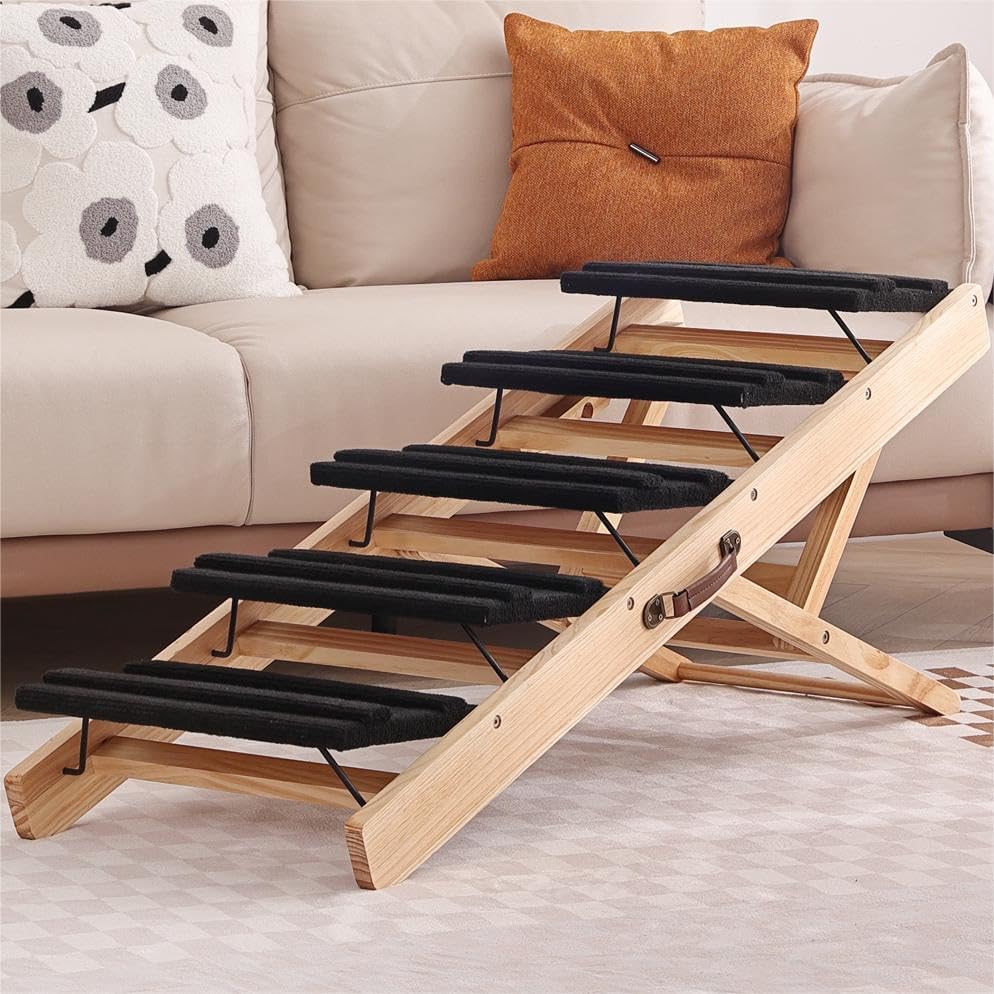 Miniatura 5 de Escaleras para perros y mascotas, rampa para cama, escaleras para perros grandes, rampa de escaleras para perros y mascotas para que los perros se