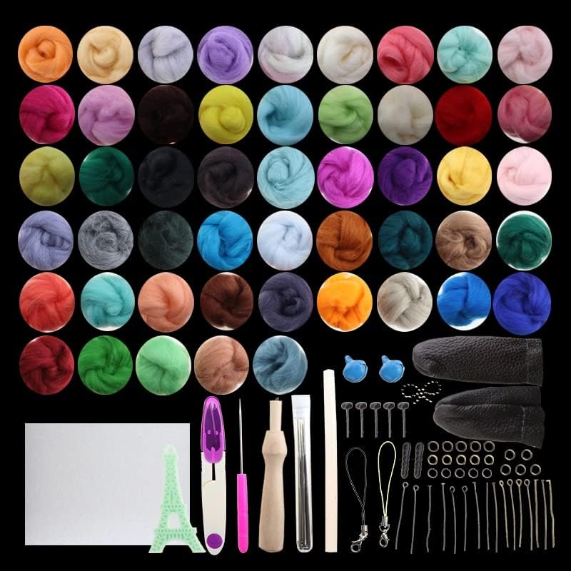 66S Woolen Stripe Woolen Felt Poke Poke le Material Pack 50 Color 5g DIY Needle Felt Wet Felt