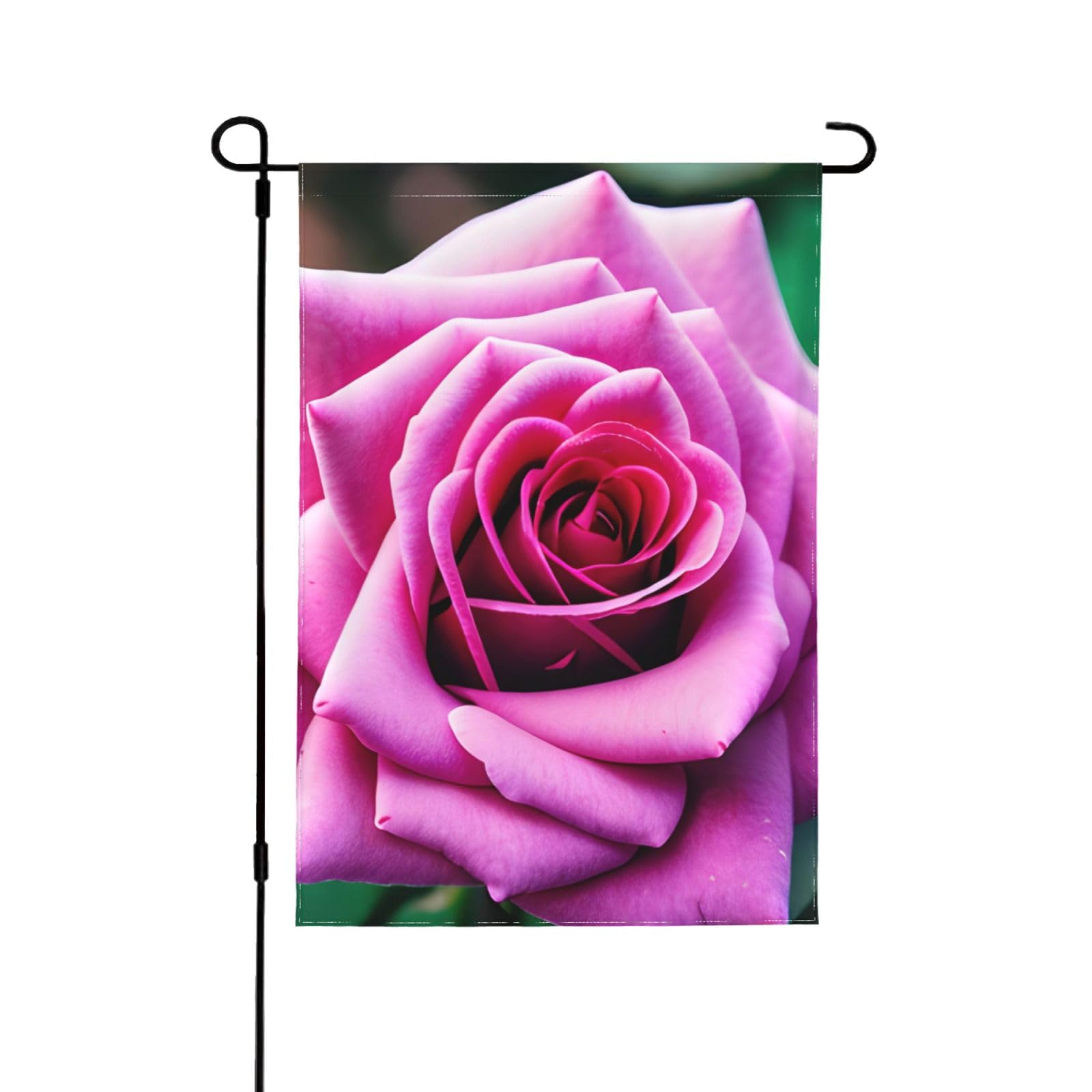 Drapeau d&eacute;coratif roses violettes pour animer votre jardin en hiver