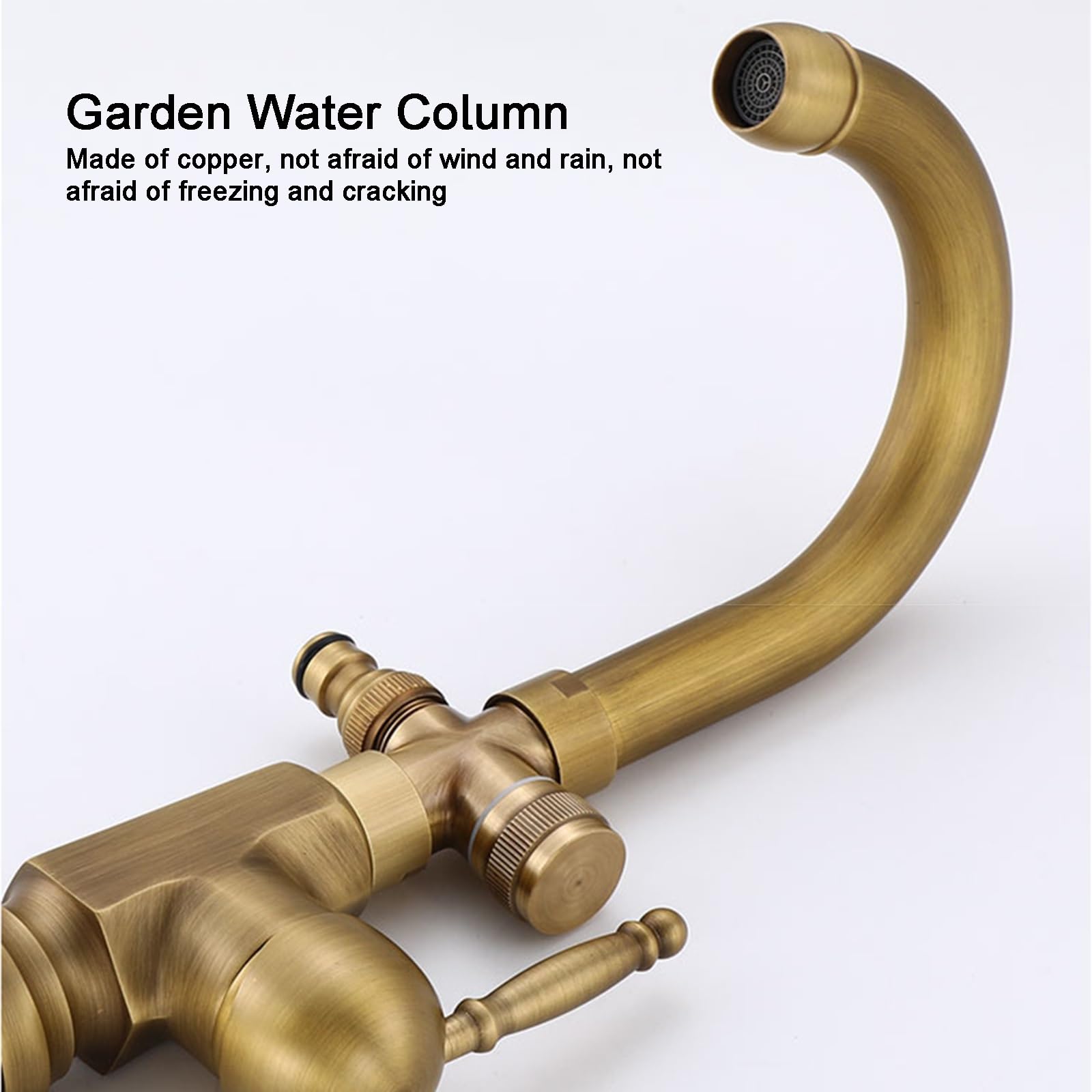 Columna de Agua Jardín Grifo Exterior Grifos de Latón para Suelo Resistentes Al Viento Y La Lluvia Giratorios 360° para Terrazas Y Patios.