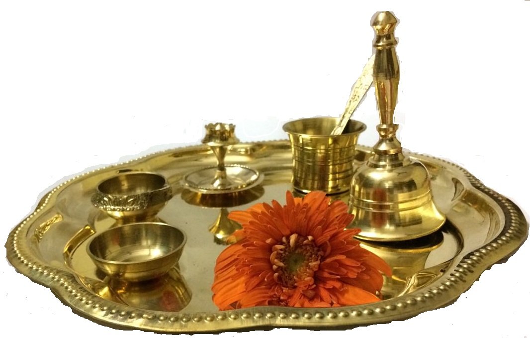 SPHINX BRASS POOJA THALI SET - 7 ARTICLES