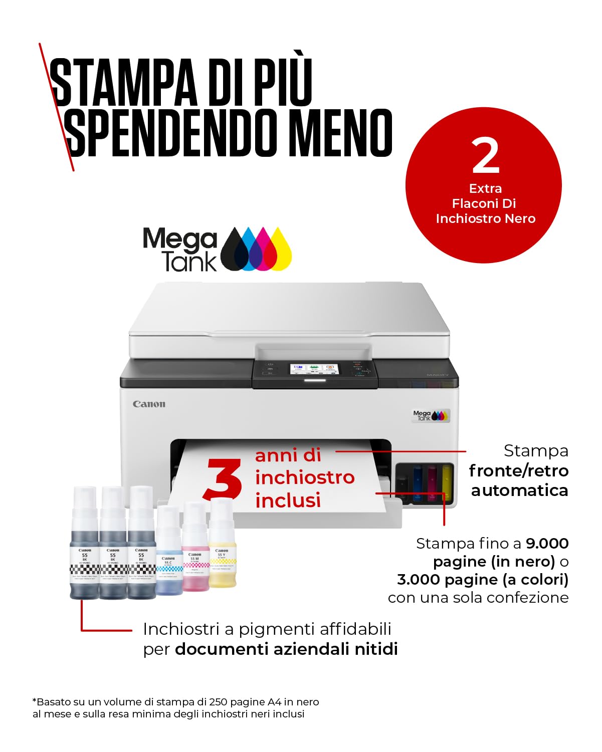 Stampante multifunzione WiFi Canon MAXIFY GX1050 6 Bottiglie - Dettaglio