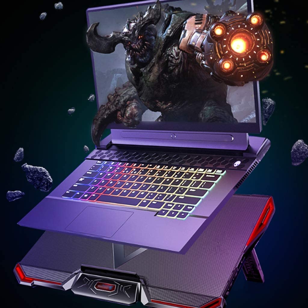Base di raffreddamento da Gaming Pad Di Raffreddamento Per Laptop Doppia Porta USB Ad Altezza Regolabile Per Da 12-17 Pollici -5 Ventole Ultra Silenziose Alte Prestazioni per PC Notebook