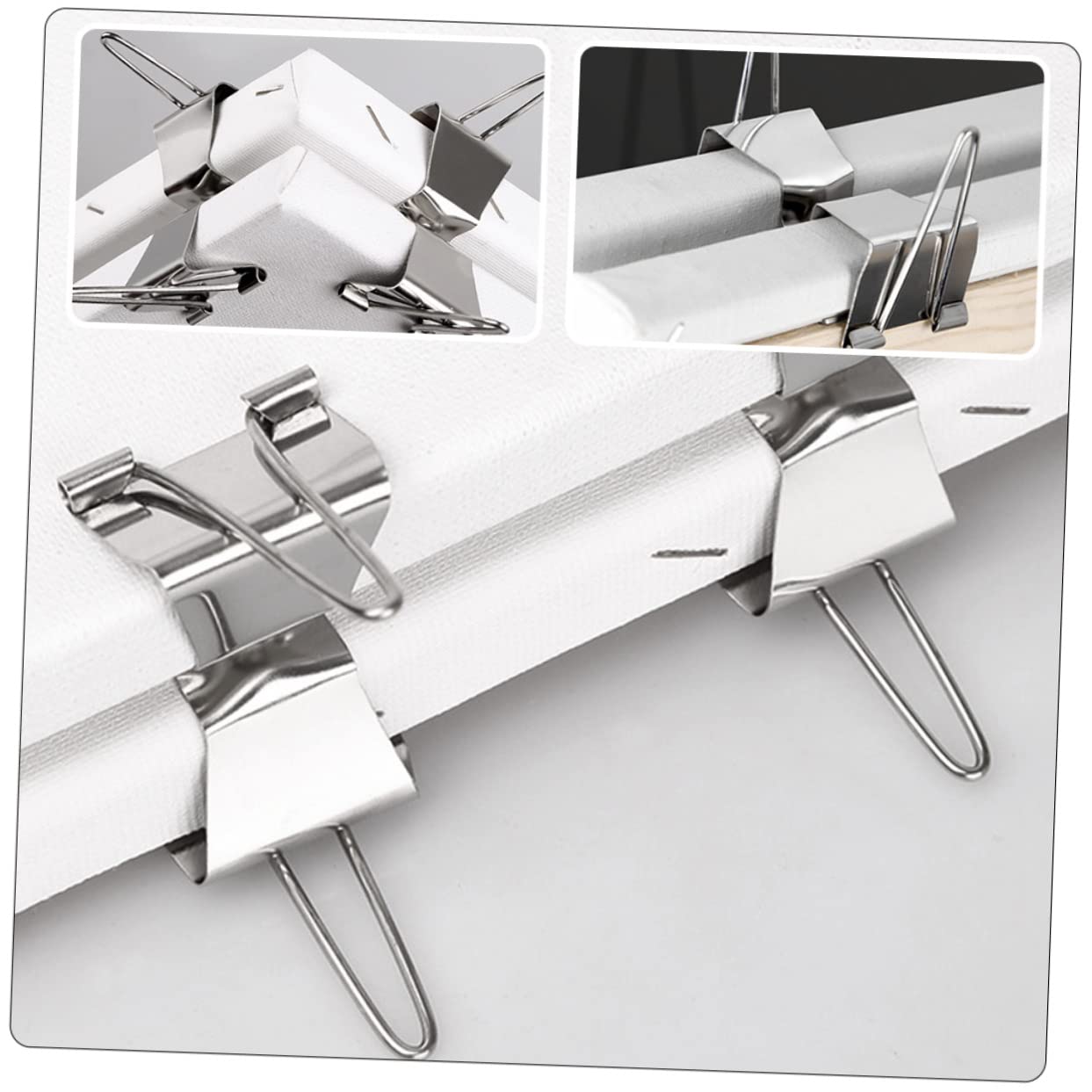 BEBEMOKO 2sets Art Supplies Wet Canvas Holder Oil Painting Clamp Canvas Frame Holder Brackets 5pcs*2