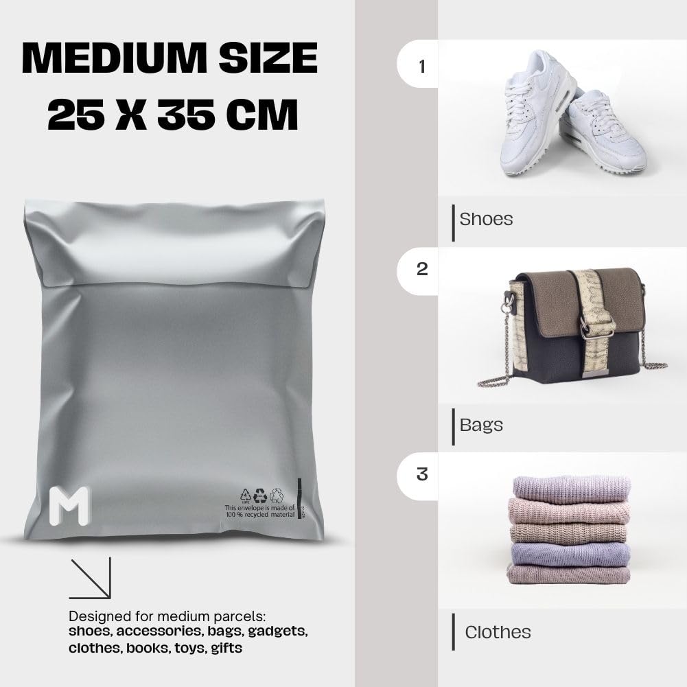 RAGO® Juego de 30 piezas Bolsas envio Vinted S-10 I M-10 I L-10 I Sobres Envios I Bolsas para envios de ropa vinted I Embalaje para envíos I Bolsas de envio paquetes vinted