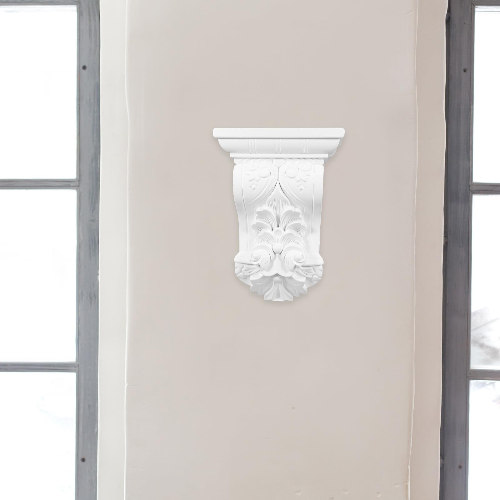 LABRIMP Ménsula Decorativa Europea de ABS Autoadhesiva Soporte para Columnas Romanas 1 Pieza Resistente
