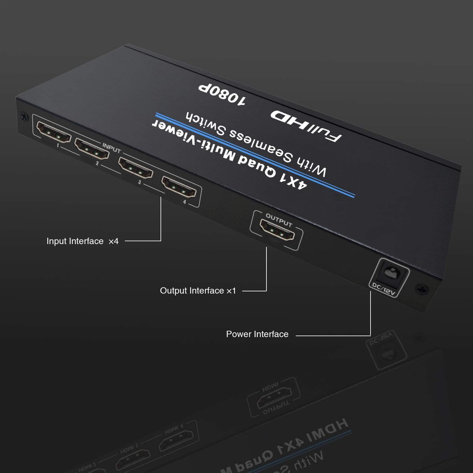 Distribuidor de vídeo de 4 vías 1080p 60 - Adaptador -HD de 4 vías