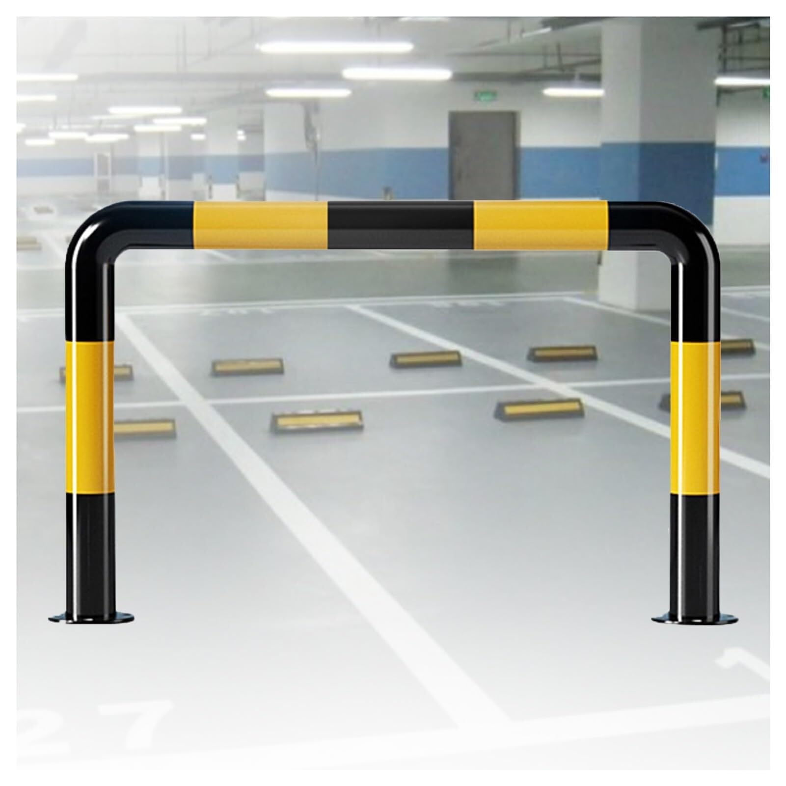 GTHTUHFD U Shape Security Bollards, Car Park Bumper Protector, Parking Space Blocker For Garage & Driveway,80X60Cm